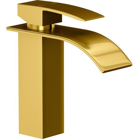 MITIGEUR DE LAVABO CASCADE ROBINETTERIE BASSE POUR SALLE DE BAIN OR ELVA (1/5)