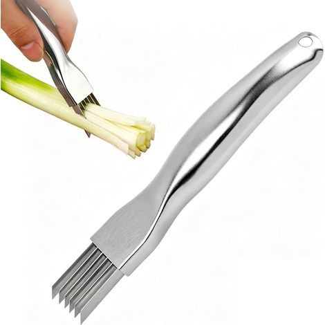 Shred Silk The Knife, Zwiebelschneidemesser, verbessertes Edelstahlmesser zum Zerkleinern von Frühlingszwiebeln, multifunktionaler Gemüseschneider, Gemüseschneider aus Edelstahl (1/5)
