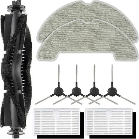 (9 Pièces) W11/W9 de Rechange Pour Aspirateur Robot Vexilar W11/W9, 1 Brosse à Rouleau, 4 Brosses latérales, 2 Filtres HEPA Avec Filtres en Mousse, 2 Tampons de Nettoyage, Kit d'accessoires (1/5)