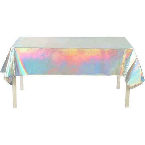 Nappes en plastique Table Laser couvre feuille holographique pour les décorations de mariage de fête 137274cm (1/4)