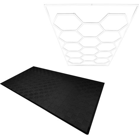 Hexagon LED Light & Vented Garage Floor Tiles x 120 With Edges - (1/5)
