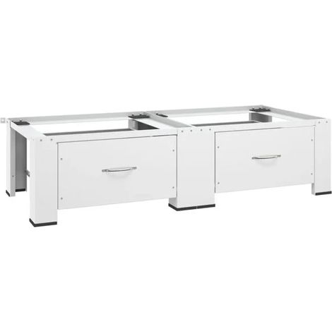 Socle blanc double couche, compatible lave-linge et sèche-linge, avec tiroir. (1/5)