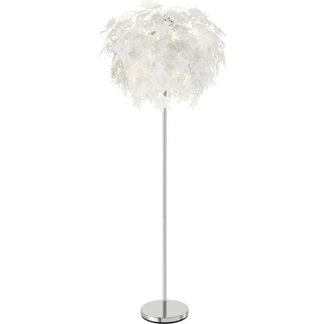 [NEUWERTIG] B-Ware Lindby Stehlampe Maple Stehleuchte Lampe Wohnzimmerlampe E27 Blattdekor Weiß50