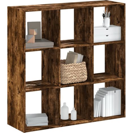 Bücherregal Räuchereiche 102x32x102 cm Holzwerkstoff