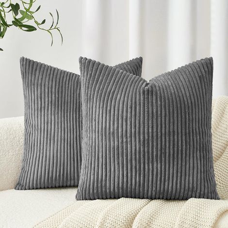 Set of 2 Cushion Covers 65x65 cm Velvet Side Invisible Zipper Decoration Living Room Garden (1/5)