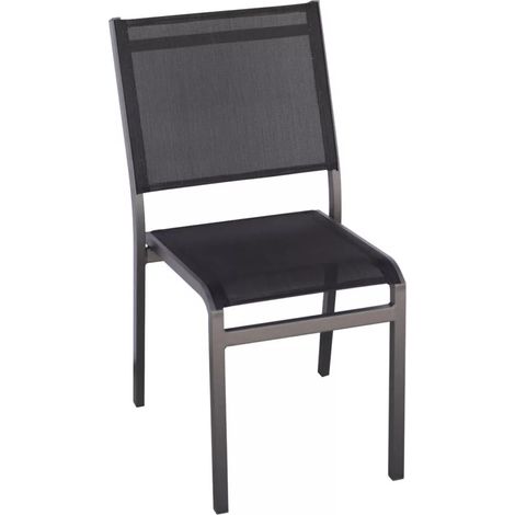 sedia da esterno solaria "pola" impilabile in alluminio antracite 46x59x86 cm (1/4)