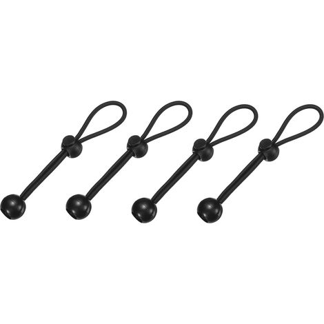 Lot de 4 tendeurs élastiques universels à boule - 15 cm - Noir - Pour stores enrouleurs extérieurs et extérieurs, tentes, auvents, bâche (1/5)