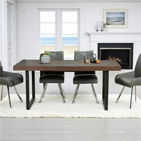 Table de repas extensible bois recyclé 180-240 cm SAMOA (1/5)