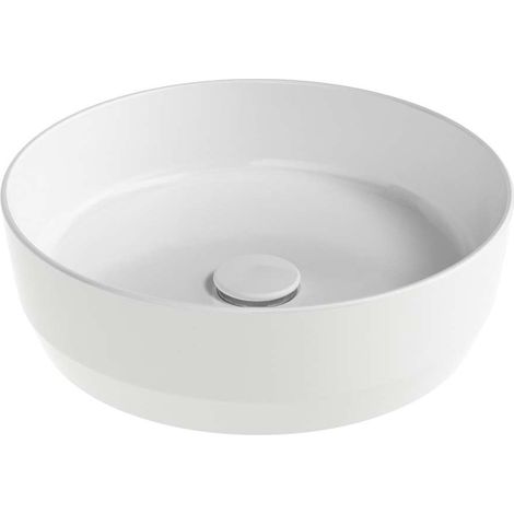 Ravak Zeta Slim - Handwaschbecken, Durchmesser 40 cm, ohne Überlauf, ohne Hahnloch, weiß XJX01140007 (1/3)