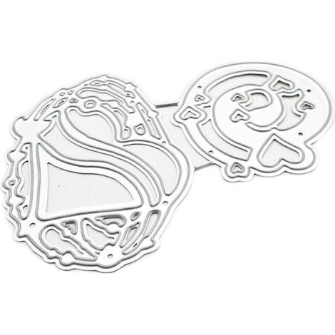 Lot de 2 pochoirs métalliques découpables en forme de cœur ajouré et de fleur dentelle – idéal pour le scrapbooking, l’embossage et la création de cartes personnalisées