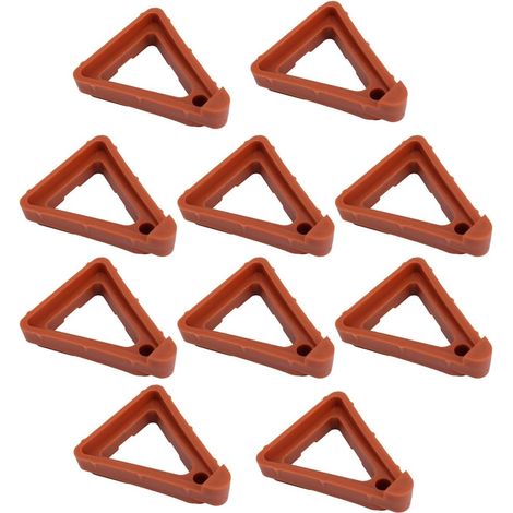 Lot de 10 pieds rehausseurs invisibles pour pots de fleurs en plastique dimensions 7 x 5,5 x 2 cm pour pots et plantes d'extérieur couleur rouge (1/5)