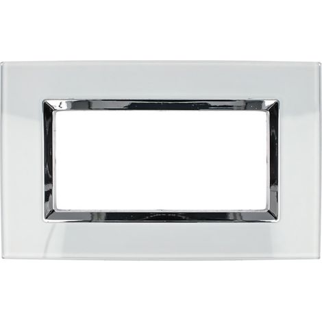 Placca Plexi 4M Moduli 504 Bianca Plexiglass Compatibile Bticino Living (1/3)