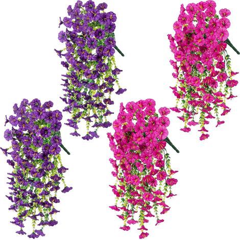 Set di 4 fiori artificiali pendenti, piante artificiali da appendere per decorazioni nuziali interne ed esterne (1/5)