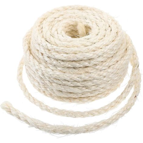 Corde en sisal pour arbre à chat - Corde en sisal naturelle - Blanc - 6 mm - 20 m (1/5)