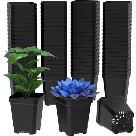 00 Pièces Pot Plastique Plante 5.5 CM, Mini Pots de Fleurs avec Trous de Drainage, Petite Jardinière en Plastique, Pot de Repiquage pour Plantes, Succulentes, Fleurs, Légumes