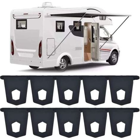 10 Crochets de Suspension pour Auvent de Camping-Car - Accroches Portables en Caoutchouc pour Extérieur, pour Tringles, Serviettes et Équipement de Camping (1/4)