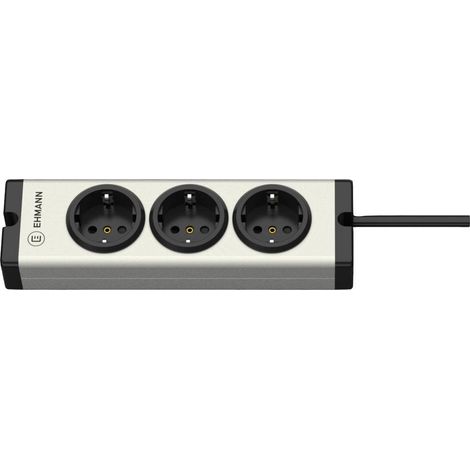 Ehmann 0600x00032031 Multipresa Argento, Nero Schuko 1 pz. (1/3)