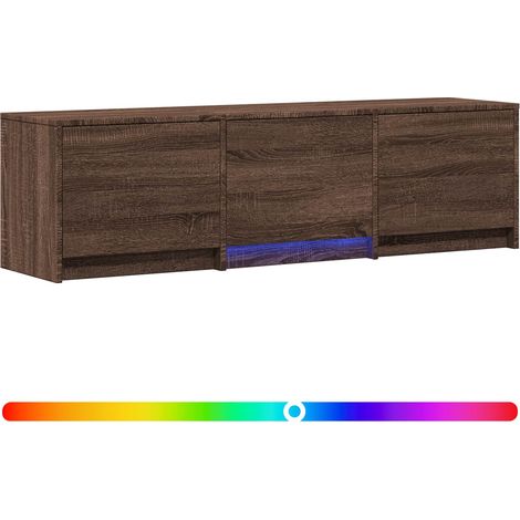 vidaXL TV Cabinet with LED Brown Oak 140 x 34 x 40 cm Engineered Wood