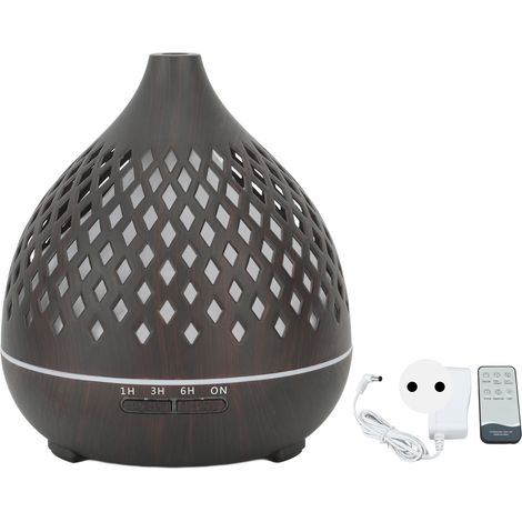 Ultraschall-Luftbefeuchter mit Fernbedienung und mehrfarbiger LED-Beleuchtung fürs Schlafzimmer – Holzoptik – EU-Stecker 100–240 V (1/4)