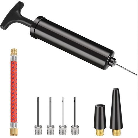 Pompe à ballon de football, pompe à basket-ball avec aiguilles gonflables en métal, adaptateur de valve et tube à air pour football, basket-ball, volley-ball et rugby. (1/5)