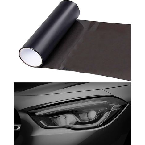 2 rotoli di pellicola per fari, pellicola per fanali posteriori auto, pellicola protettiva nera chiara, tagliabile, adesivo per fari, pellicola in vinile colorato, fendinebbia (nero chiaro) (1/5)