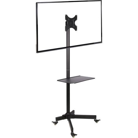 Support TV sur Pied à roulettes 19-37 Pouces, Chariot TV Mobile Pivotant 360° Réglable en Hauteur pour Petit Écran LCD LED, Charge Max 20 kg, VESA 200x200mm, Idéal Cuisine (1/5)
