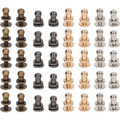 40 vis Chicago 7x5mm en laiton brillant, esthétiques et résistants pour ceintures et sacs en cuir