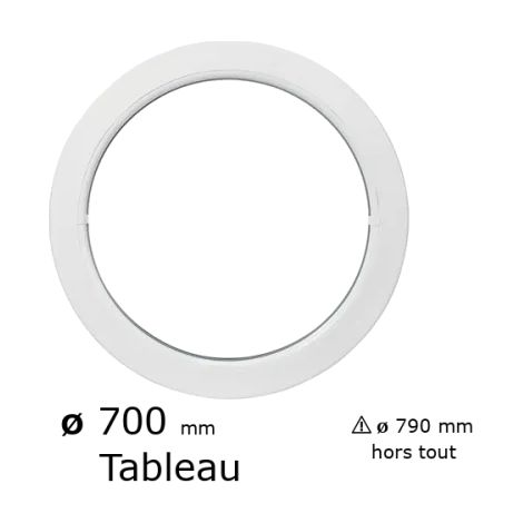 Fenêtre ronde fixe PVC vitrage clair diam. 70 cm tableau pour pose en neuf (1/3)