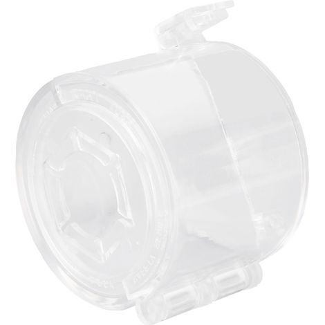 Bouton d'arrêt d'urgence avec capuchon amovible étanche et cadenas de 38 mm pour applications industrielles, chimiques et électriques. (1/5)