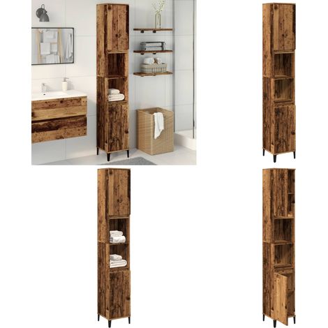 vidaXL Badschrank Altholz-Optik 30x30x190 cm Holzwerkstoff (1/5)