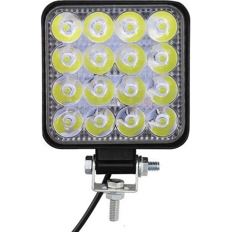 Lampe de travail voiture 16LEDs 48W Barre lumineuse Flood Beam light Reverseing Light For Off Road SUV Truck (1/5)