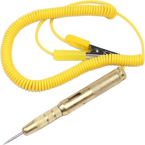 Stylo testeur de circuit Ulisem, testeur de circuit automobile, testeur CC 6 V, 12 V, 24 V, testeur de tension d'ampoule jaune (1/4)