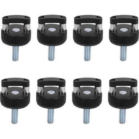 Vis à pouce rapide pour toit rigide – acier & aluminium M8 x 1,25, anneau D intégré, noir, lot de 8 pièces (1/5)