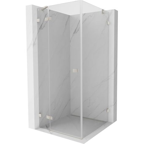 Mexen Lunar cabine de douche à porte pivotante à gauche 80 x 80 cm, transparent, nickel brossé - 834-080-080-97-00-L (1/5)