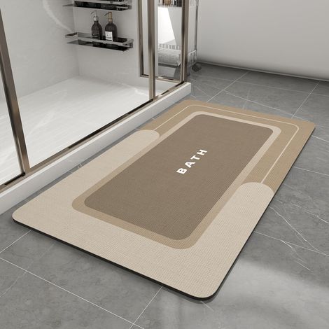 Household quick-drying bathroom/toilet anti-slip mat, fast-absorbing floor mat, hotel indoor toilet mat, washable - BATH - Brown - 40600.3CM