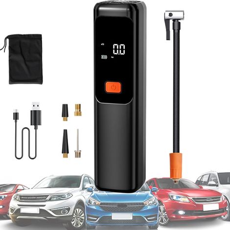 Compresseur d'air Portatif - Compresseur d'air Portable avec Arrêt Automatique pour Voiture - Outil Rechargeable Electrique pour Vehicule Maison Moto,pour Moto Vélo Garage Camion Maison