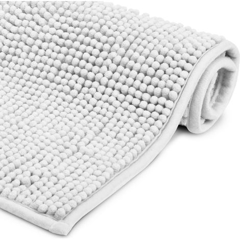Beautissu Badematte Badezimmerteppich BeauMare WR rutschfest 80x50cm Weiß (1/5)