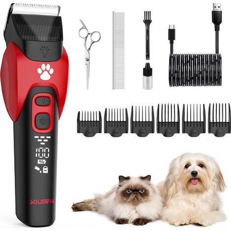 Pet Cutter Electric Shaver Pet Beauty Trimmer Kit Rechargeable Wireless Low Noise Pet Hair Trimmer Kit (1/5)