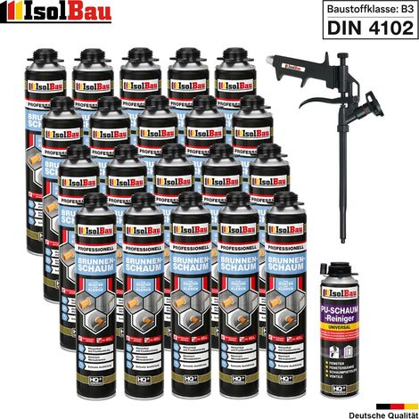 Brunnenschaum 20 x 750ml Bauschaum 1 x Reiniger Schaum Pistole Montageschaum (1/5)