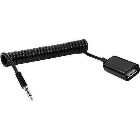 Câble adaptateur audio à ressort 25-26 1m 3,5mm mâle vers USB 2.0 femelle pour la transmission de données, la charge et l'OTG. (1/5)