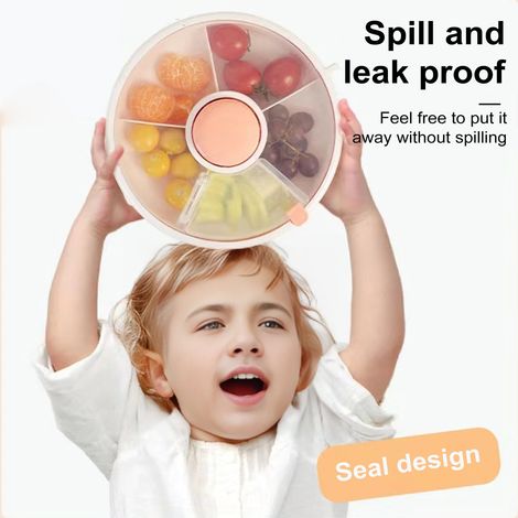 Snack Box - 5 Compartments - Diameter 18 Cm - Leak-Proof ABS Lid - For Kids And Toddlers - 1 Piece (1/5)
