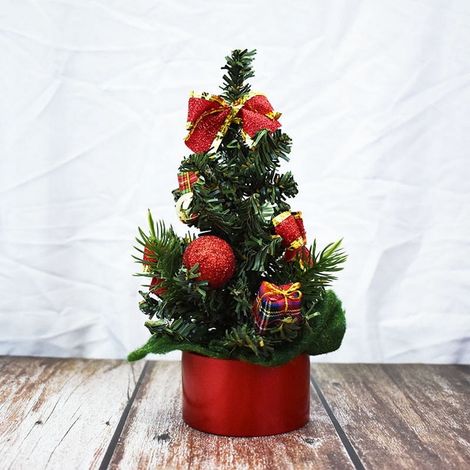 Arbre De Noël - 20 cm - Décoration De Noël En Plastique Doré - Pour Salon Bureau Chambre - 1 Pièce (1/5)
