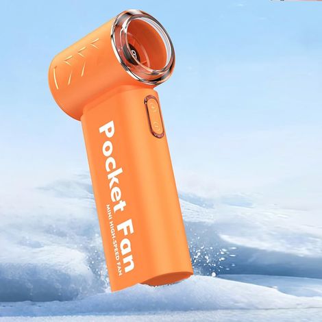 Mini ventilateur portable，Écran LED silencieux,turbine à 5 pales, vent fort,Interface de type C,Accueil et voyages,couleur orange (1/3)