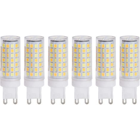 Lot 6 ampoules G9 9W 90LED – dimmables – blanc chaud doux – 220V – lustre / plafond / éclairage mural (1/5)