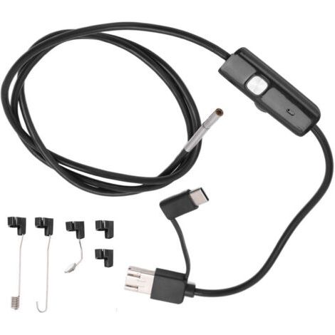 Endoscope 3.9mm Haute Définition pour Inspection Automobile, Caméra Flexible avec LED pour Téléphone, Câble de 2m - Idéal Industrie et Plomberie