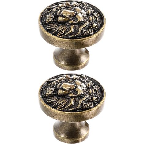 Lot de 2 Poignées de Tiroir en Alliage de Zinc, Design Tête de Lionceau Rétro, Poignées Métalliques pour Commode, Armoire et Placard – Accessoires Décoration Intérieure Robustes (1/5)