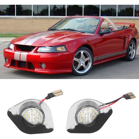 Paire de feux de plaque d'immatriculation à LED SMD blanches compatibles avec Ford Mustang 1994-2004 (1/5)