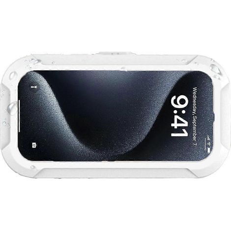 Étui de téléphone universel étanche pour salle de bain/douche, support mural L6P8 blanc (1/5)