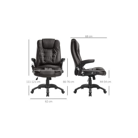 Fauteuil de bureau massant en similicuir avec massage vibrant 6 points et fonction chauffante pour bureau, maison et salle de jeux (1/5)