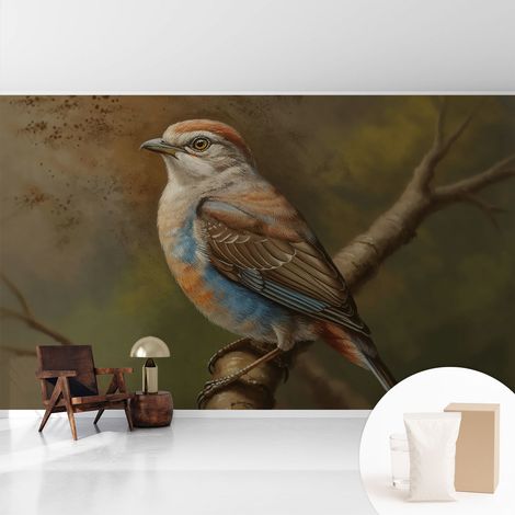 Tapete Vliestapete mit Kleber für Wohnzimmer Schlafzimmer Küche - Wanddekoration Vogelporträt 416x254 cm (1/5)